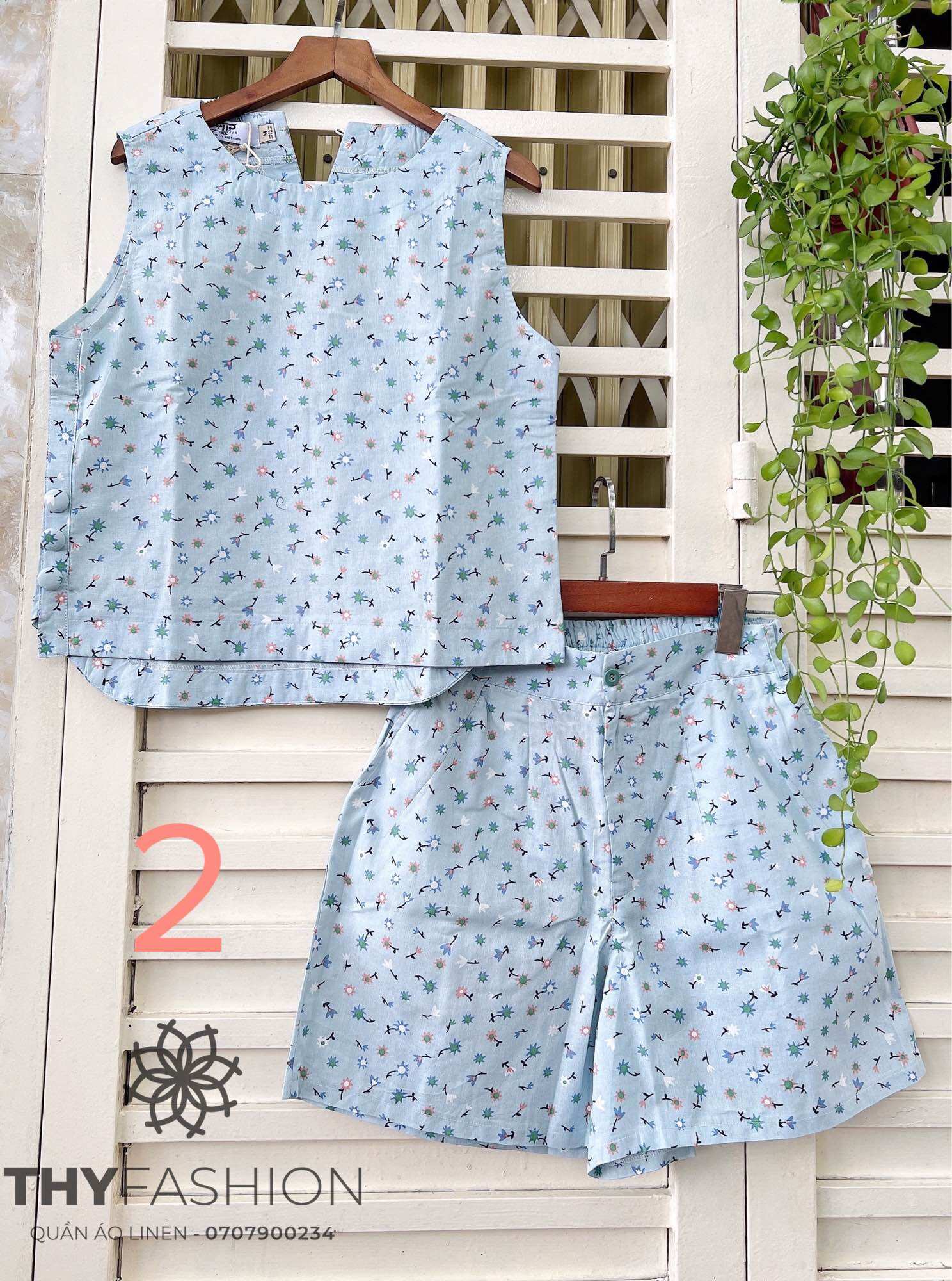 Set bộ đùi hàng thiết kế_ chất linen đã xử lý độ rút