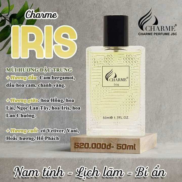 Nước hoa Nam Charm_e IRIS chai chiếc 10ml hương thơm tươi mát lịch lãm.