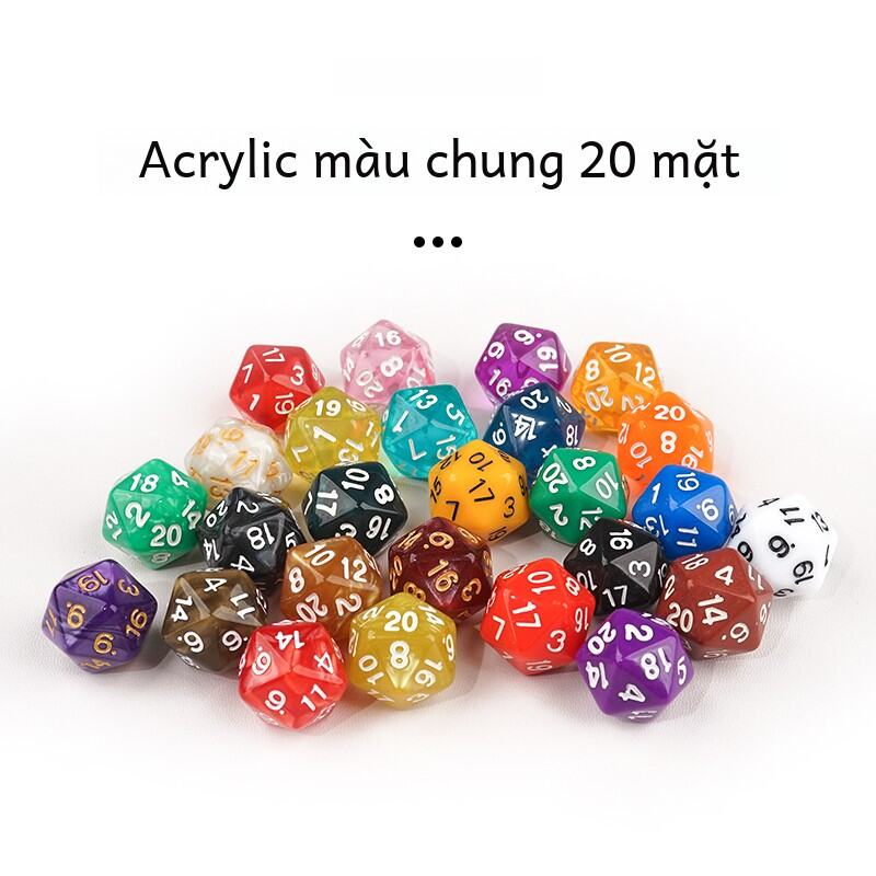 Xúc Xắc Acrylic 20 Mặt Được Đánh Số Nhiều Màu Cho Trò Chơi Trên Bàn Pokemon Ptcg Dragon And Dungeon 