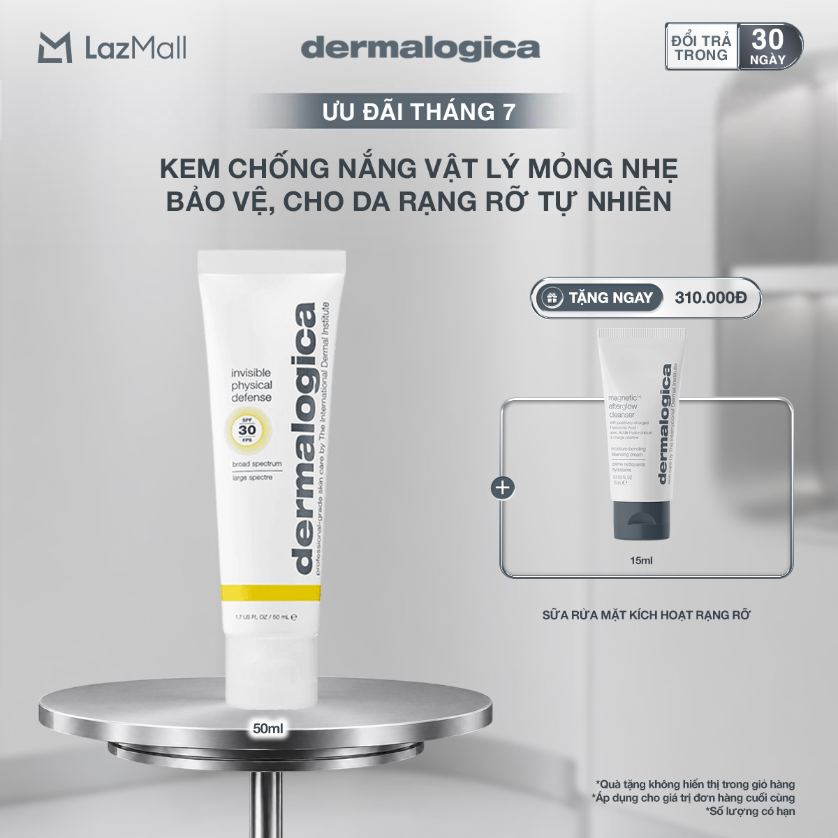 Kem chống nắng vật lý Dermalogica Invisible Physical Defense 50ml