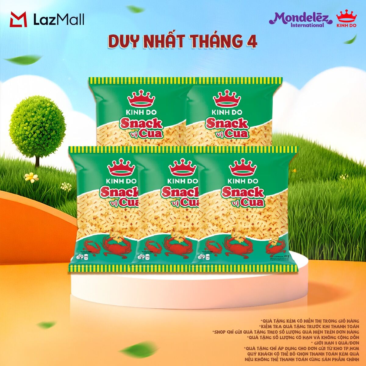 Combo 5 Gói Bánh Snack Kinh Đô Vị Cua Gói X 29G