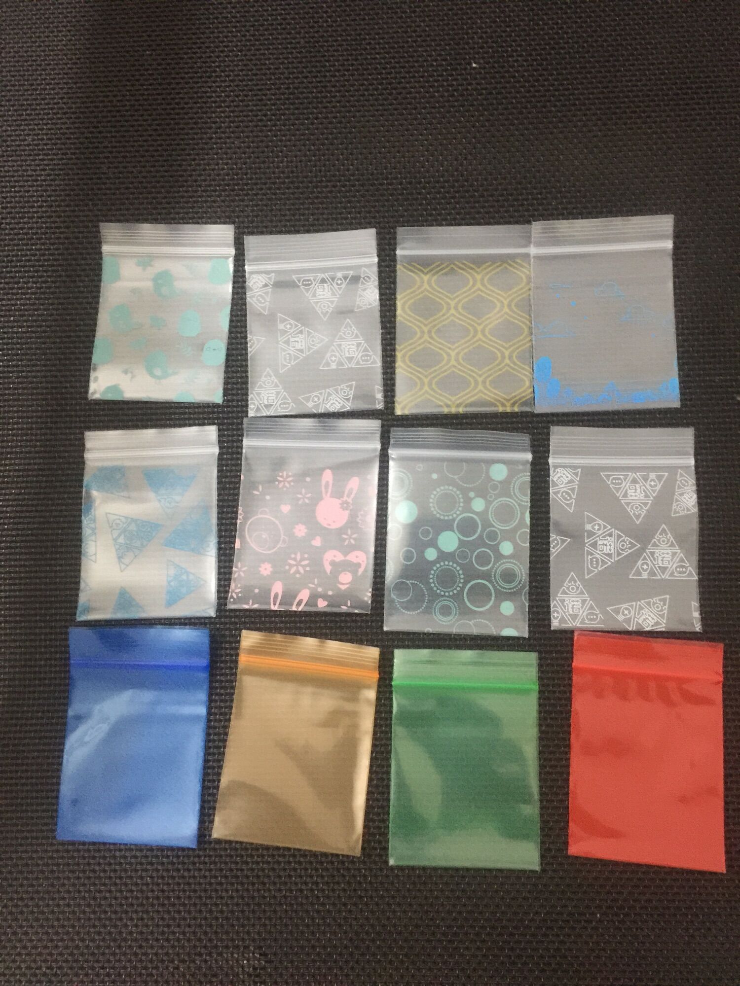 50c tui zip mini chon màu hình họa tiết3x4) trộn màu