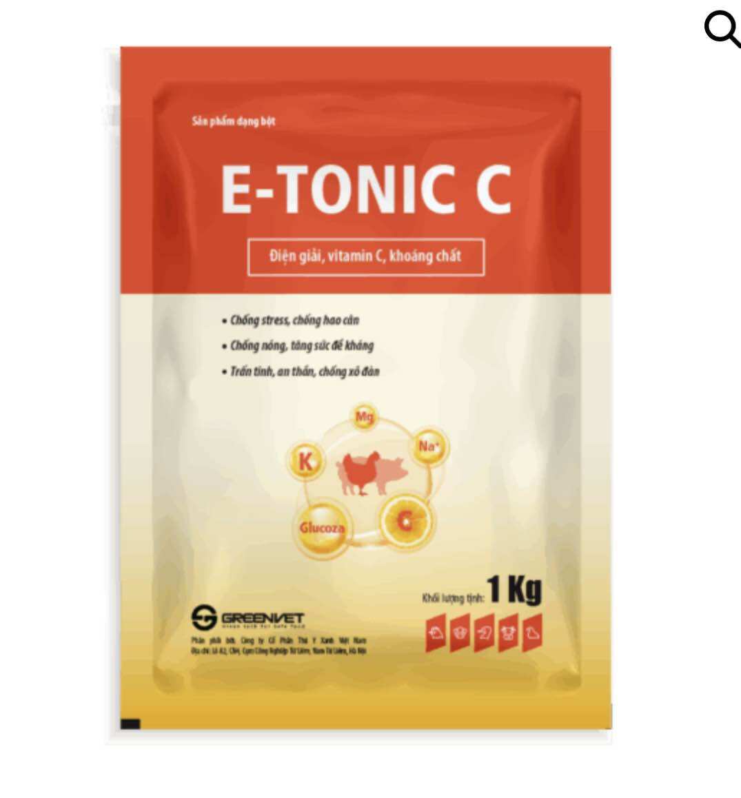 E-TONIC C GÓI 200g Điện Giải - Vitamin C - Khoáng Chất - Men Tiêu Hoá Cho Vật Nuôi