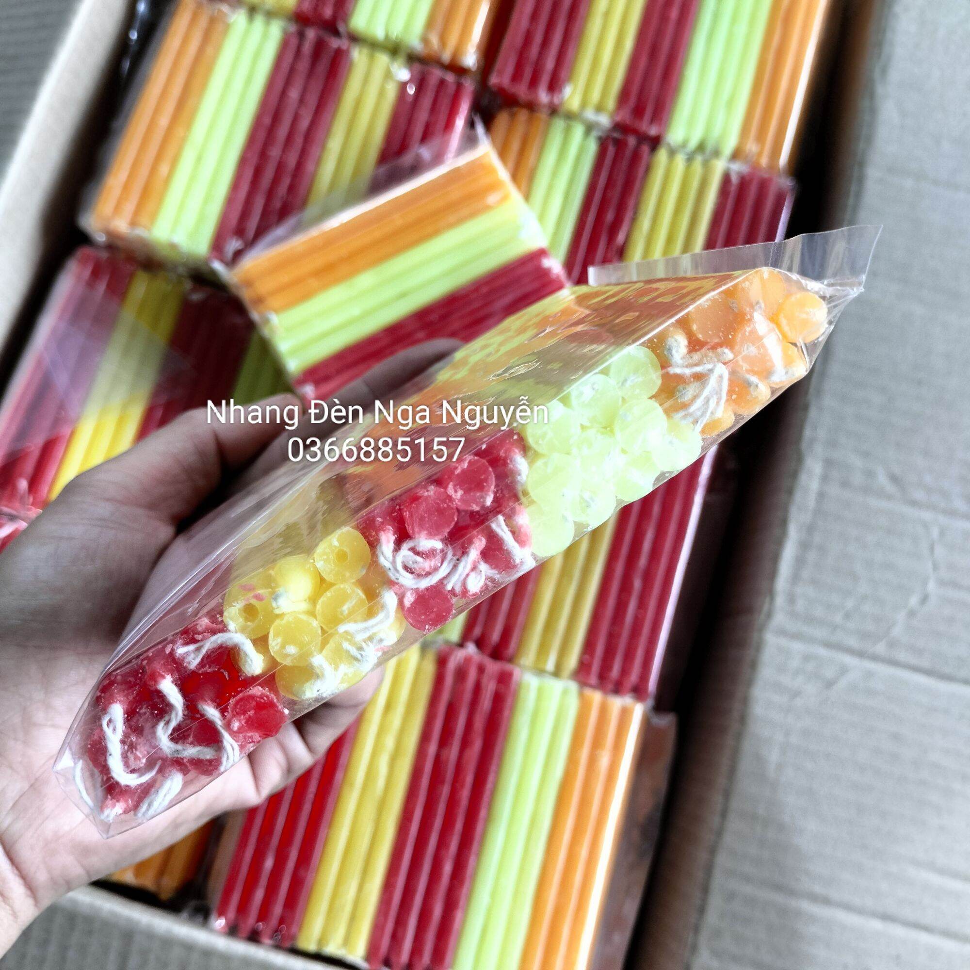 (145 cây ) Đèn cầy Trung Thu nhiều màu/Nến thắp lồng đèn Trung Thu (0,5 kg)