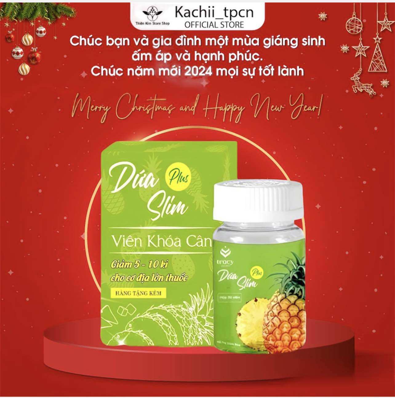 Giảm cân dứa slim plus tặng kèm khoá cân xổ mỡ giảm ngay 3-5 kg