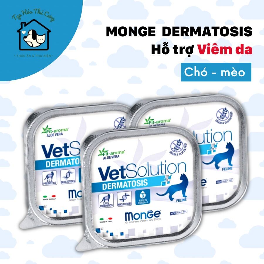 Pate Monge Vetsolution Dermatosis hỗ trợ viêm da và rụng lông cho chó mèo