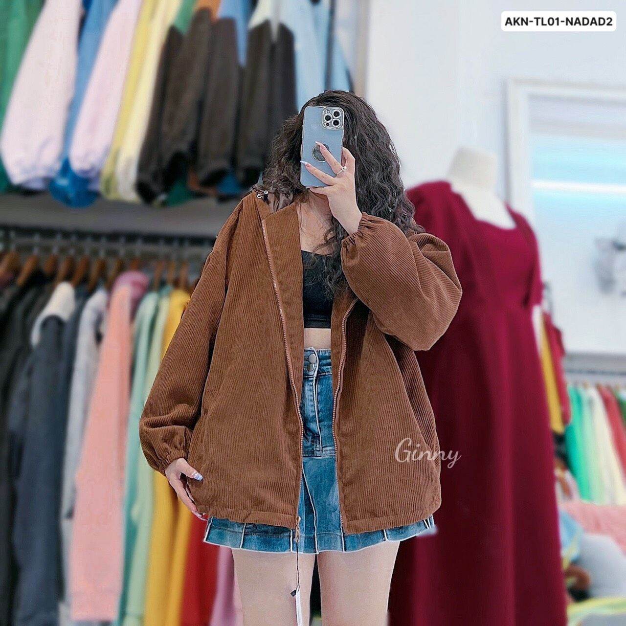 Áo khoác chống nắng nhung tăm gân nữ form rộng đẹp ulzzang nhiều màu