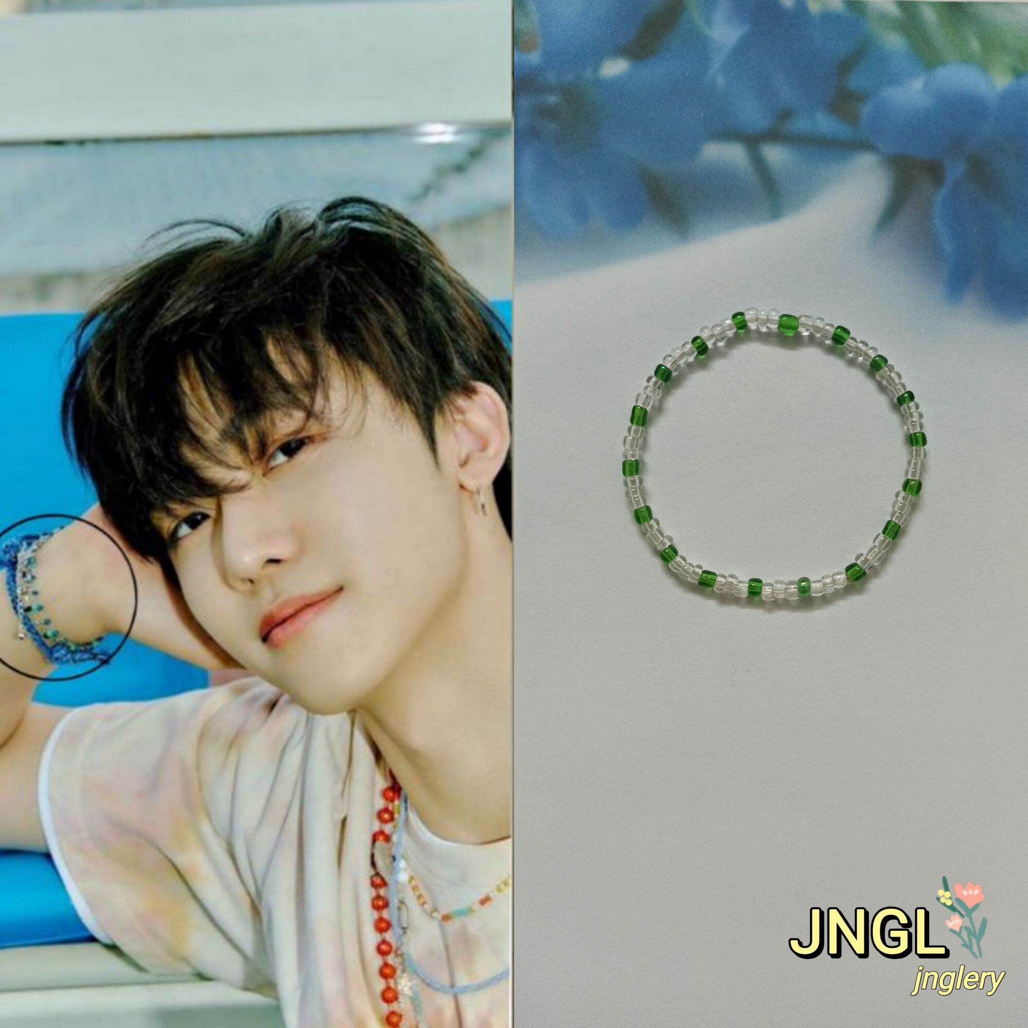 Vòng tay hạt cườm Inspired Jaemin NCT | Vong tay cheap moment Idol Kpop màu xanh