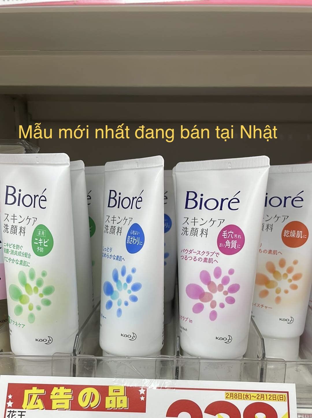 [Nội địa Nhật Bản]Sữa rửa mặt Biore Skin Care 130g