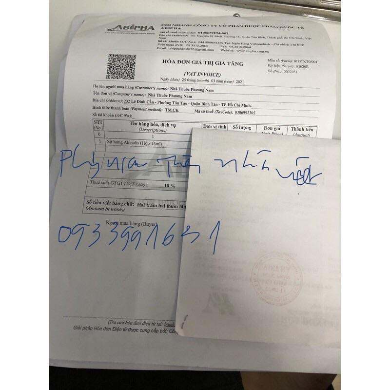 Xịt họng Abipolis-chai 15ml