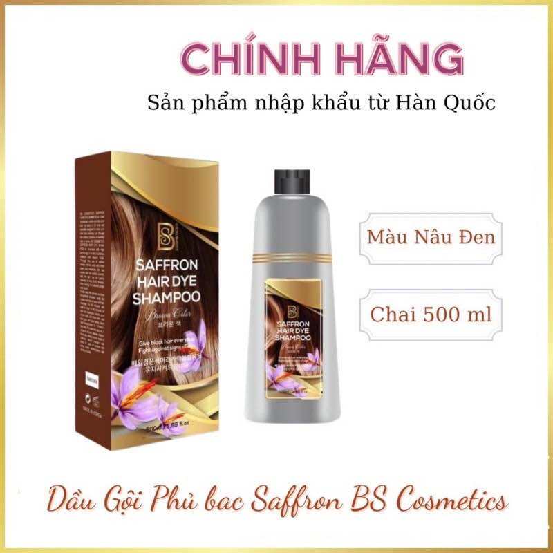 Dầu Gội Phủ Bạc Nhụy Hoa Nghệ Tây Saffron Hair Dye Shampoo Chai 500ML