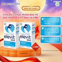 Combo 2 thực phẩm bảo vệ sức khỏe Elevit DHA 45 viên cho phụ nữ mang thai cho con bú