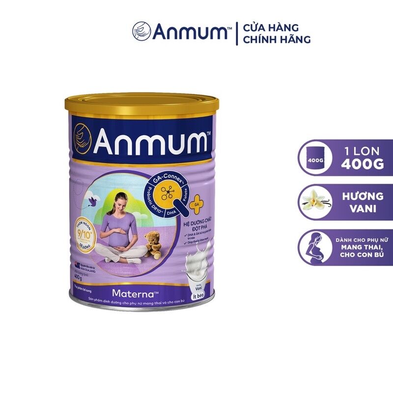 Tặng bộ 4 ly thủy tinh - COMBO 4 lon sữa Anmum lon 400g date 9.2023