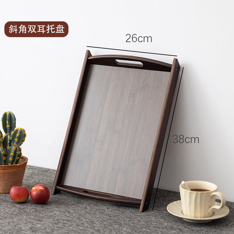Khay cao cấp khay để cốc trà gia dụng hình chữ nhật bằng gỗ tre khay để cốc cà phê dụng cụ khay ăn khay đựng khách sạn