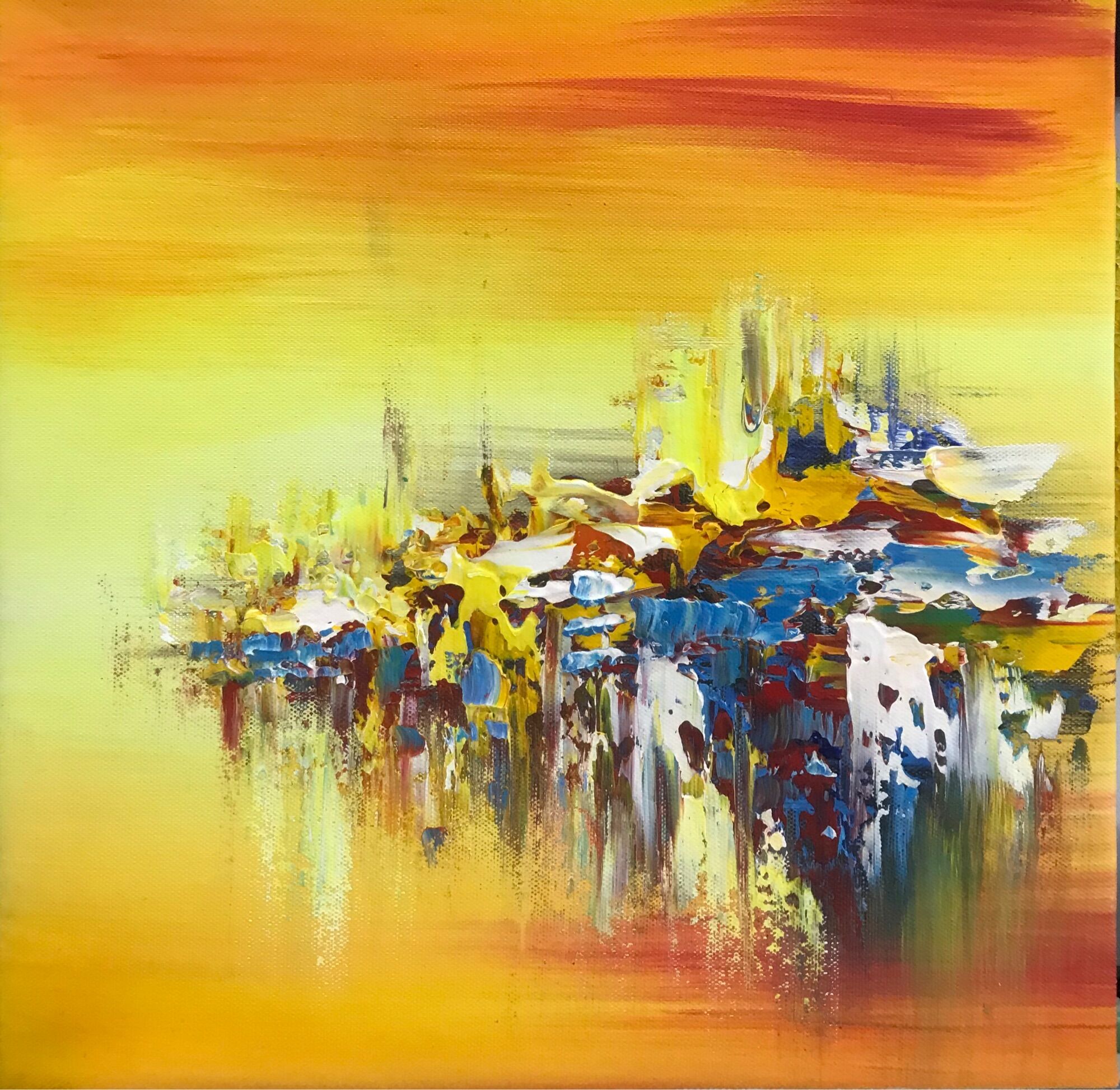 Tranh vẽ tay treo tường size 30x30cm