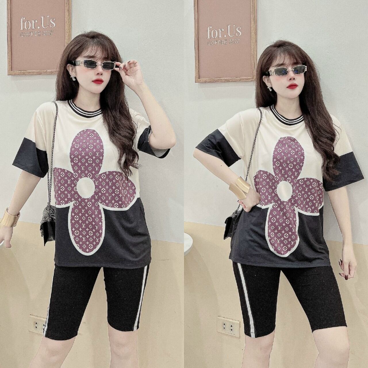 Bộ đồ lửng nữ in họa tiết hoa siêu xinh thời trang đồ bộ cao cấp