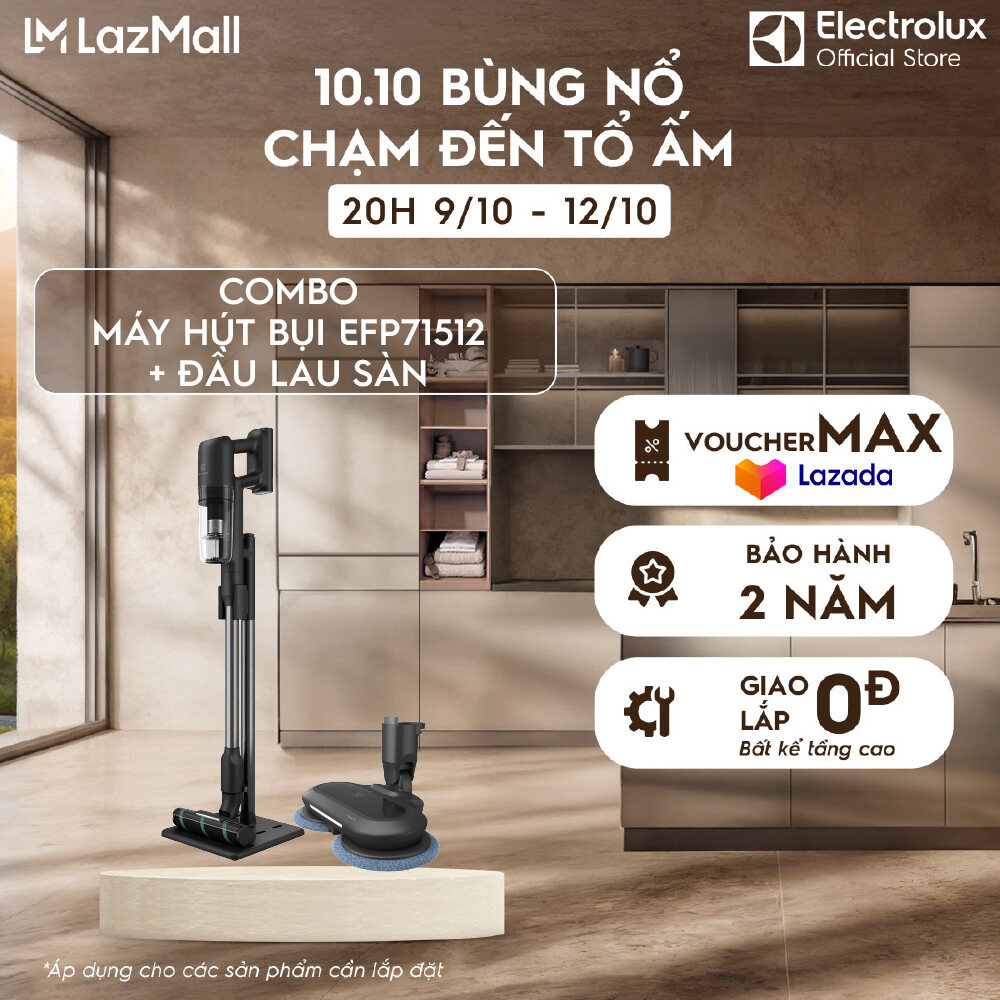 [MỚI] Combo Máy Hút Bụi không dây & Đầu Lau Electrolux UltimateHome 700 EFP71512