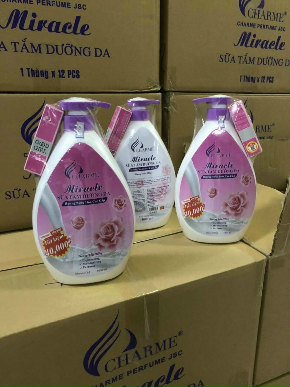 Sữa tắm 1000ml hương hoa Hồng