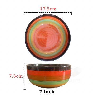 Bát Súp Hàn Quốc Sứ Cao Cấp Cầu Vòng 17cm, Tô 7 Súp Hàn Quốc Sứ Cao Cấp Cầu Vòng 17cm