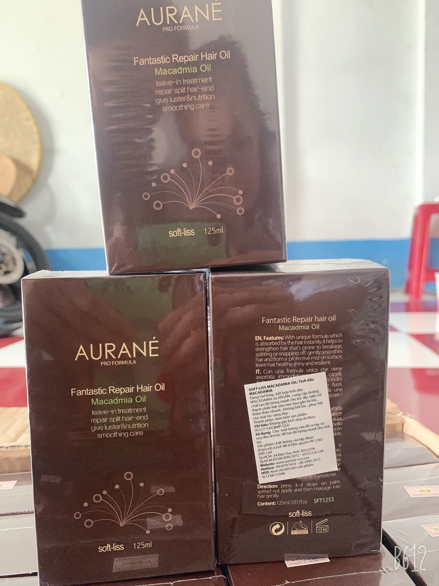 TINH DẦU DƯỠNG TÓC - PHỤC HỒI TÓC AURANE MACADAMIA OIL 125ML ( Hàng chính hãng nhập khẩu từ Pháp)