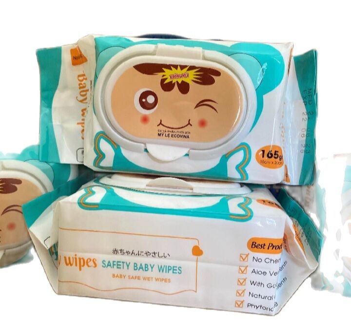 5 GÓI khăn ướt baby wipes không mùi 125 tờ dày loại 1