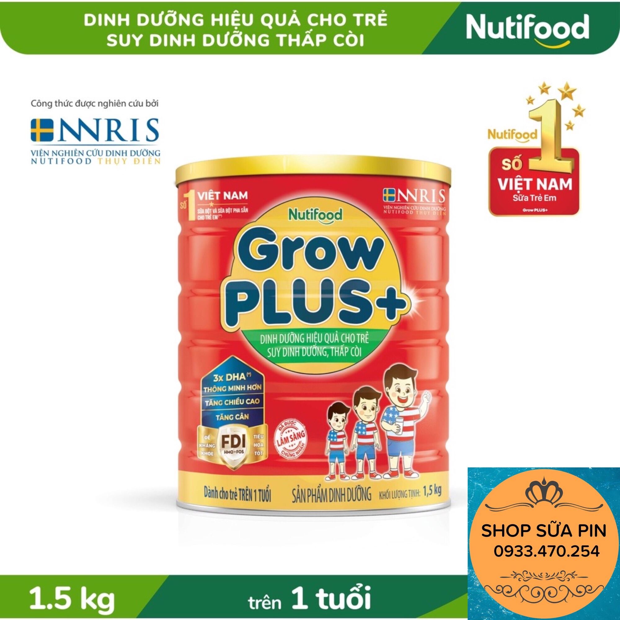 [HCM]Sữa bột nuti GrowPlus+ Đỏ suy dinh dưỡng lon 1.5kg (MẪU MỚI)