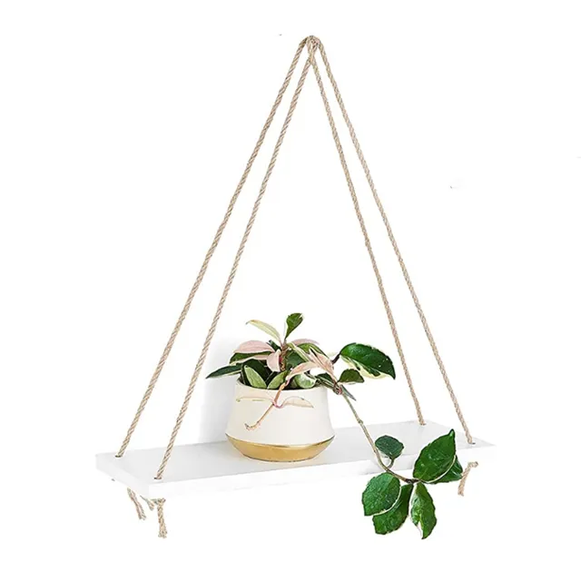 Kệ treo tường bằng dây thừng macramé gỗ dày 17ly