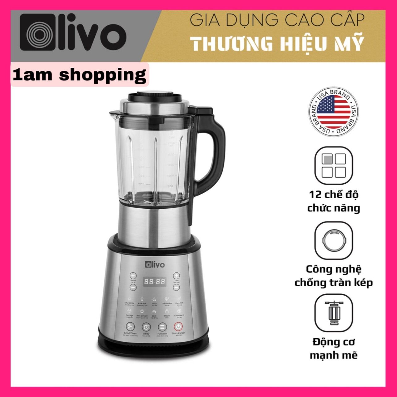 Máy làm sữa hạt olivo x20 plus - thương hiệu mỹ 🇺🇸