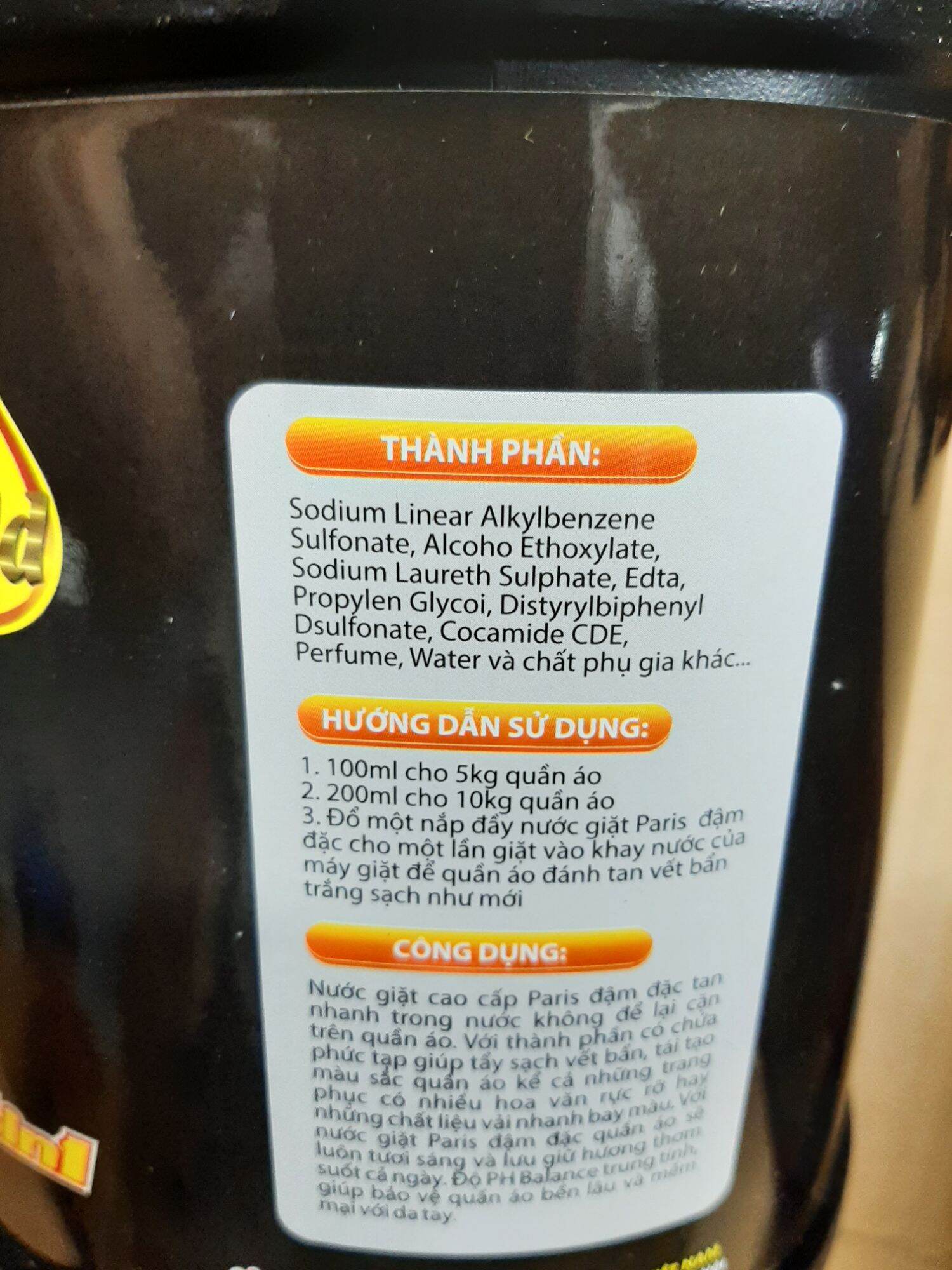Nước giặt Paris hương hoa nước Pháp 3.6L