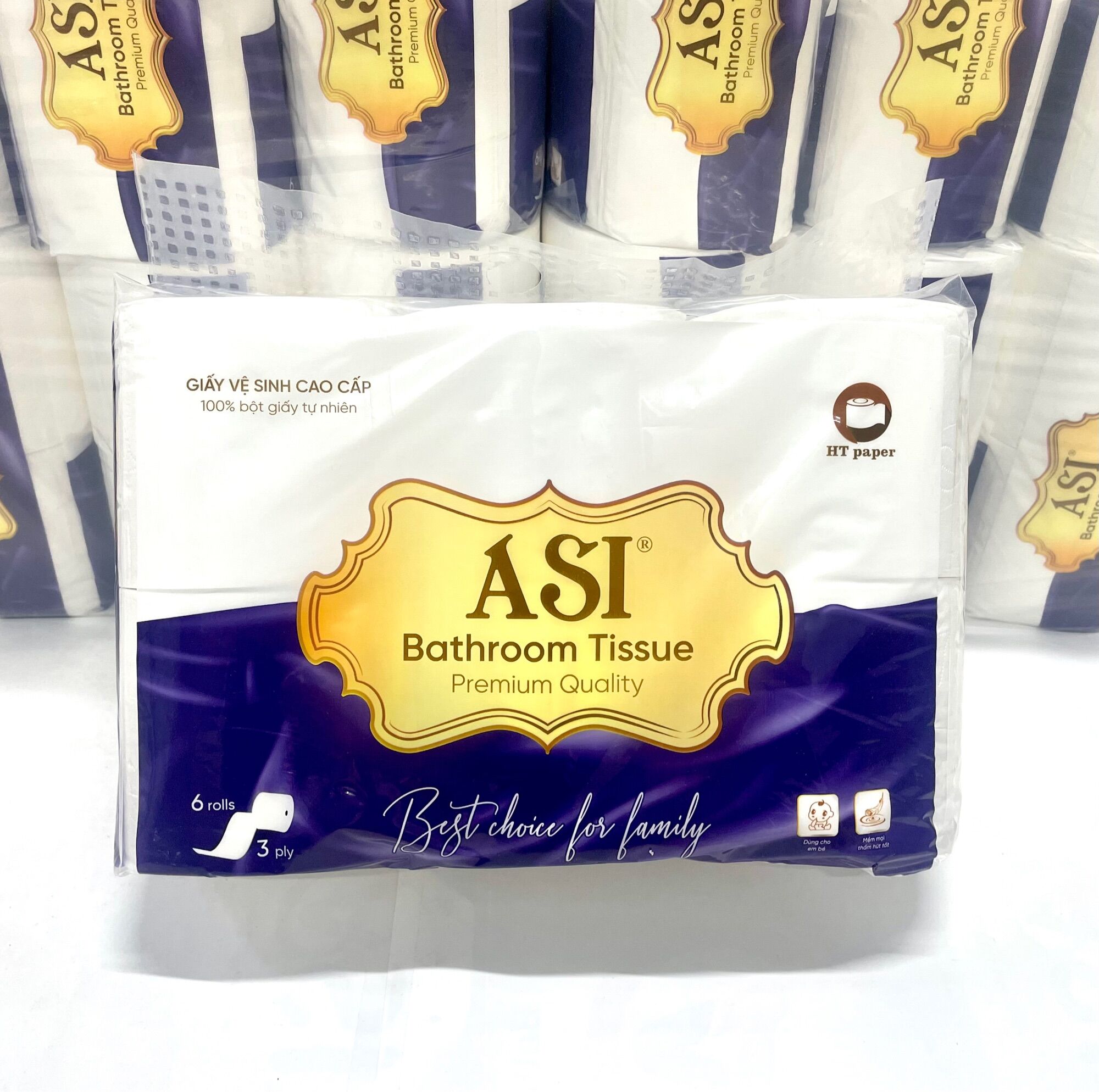 [GIAO NHANH] COMBO 3 bịch Giấy vệ sinh 6 cuộn Asi - HTpaper