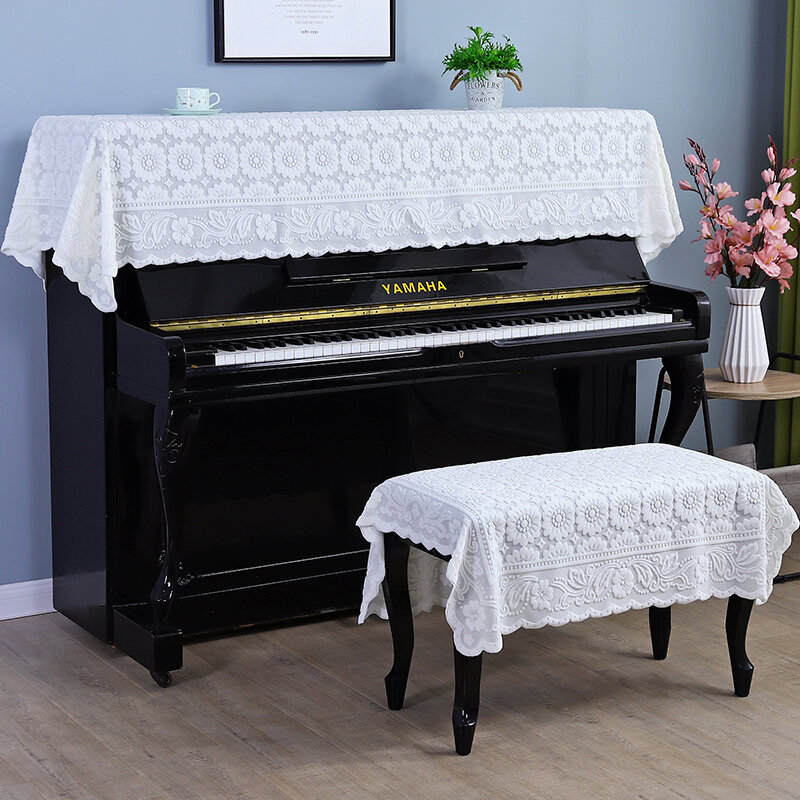 Hiện đại nhỏ gọn ren đàn piano bao nửa chống bụi mỹ đàn piano điện tử vải nghệ thuật vỏ bảo vệ