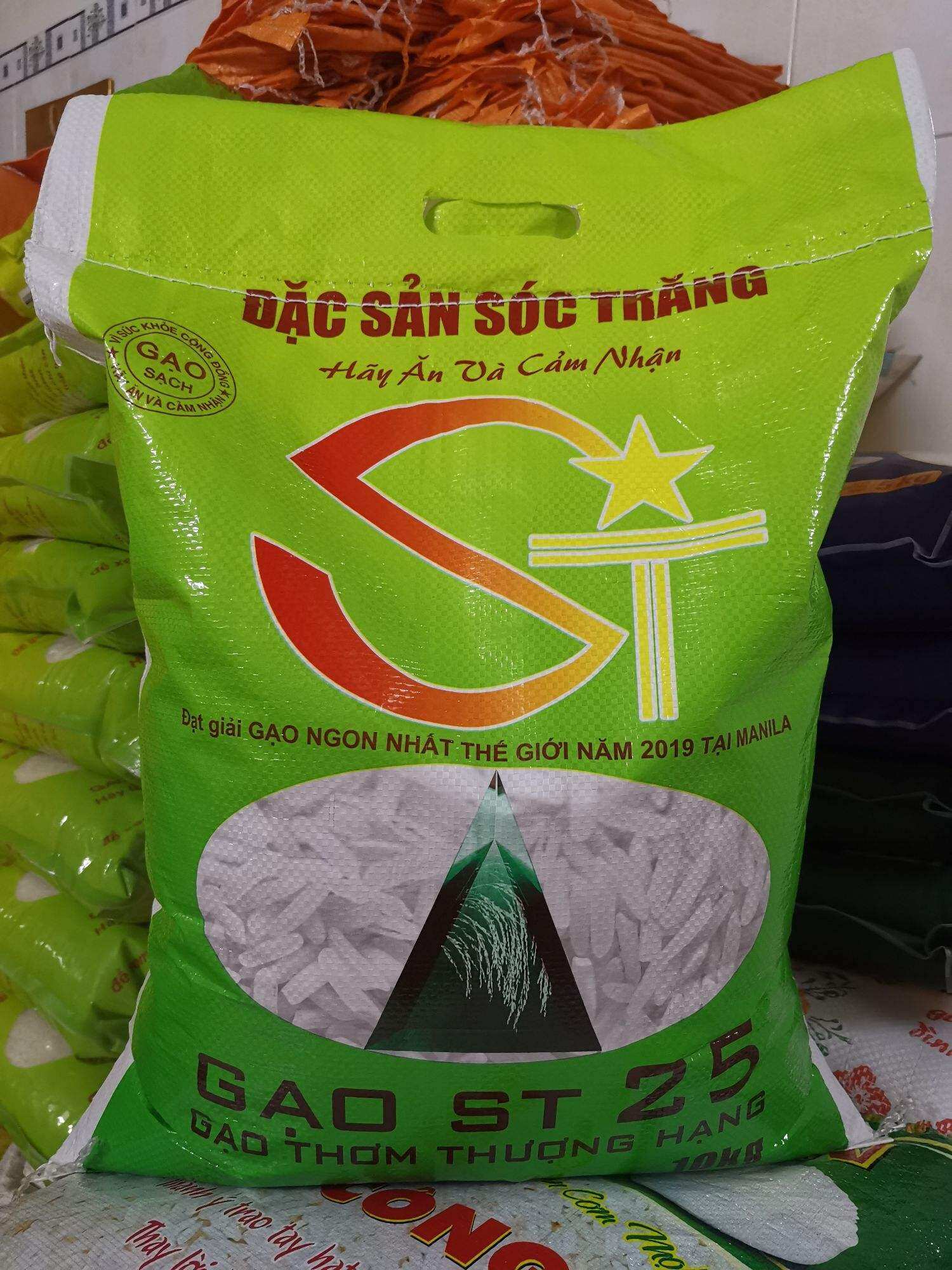 Gạo đặc sản ST25 Sóc Trăng Túi 10kg (Dẻo Thơm Ngon Cơm)