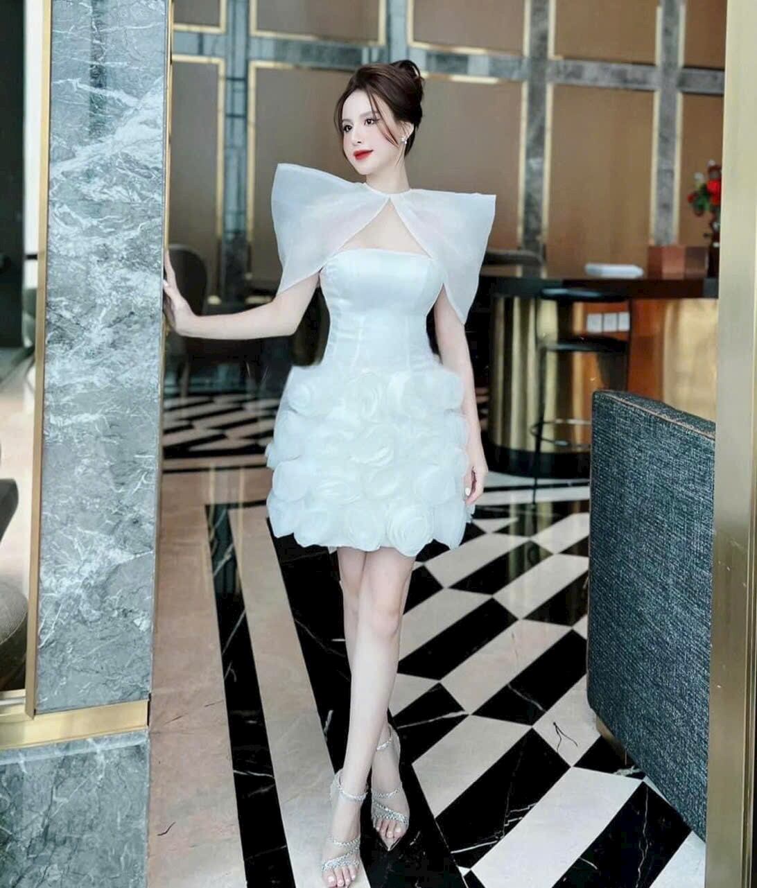 ĐẦM 2 IN 1 XOẮN HOA CÚP  ÁO CHOÀNG