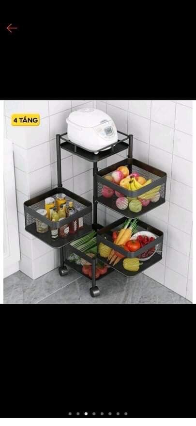 Kệ vuông xoay 4 tầng đa năng, chịu trọng tải lớn.