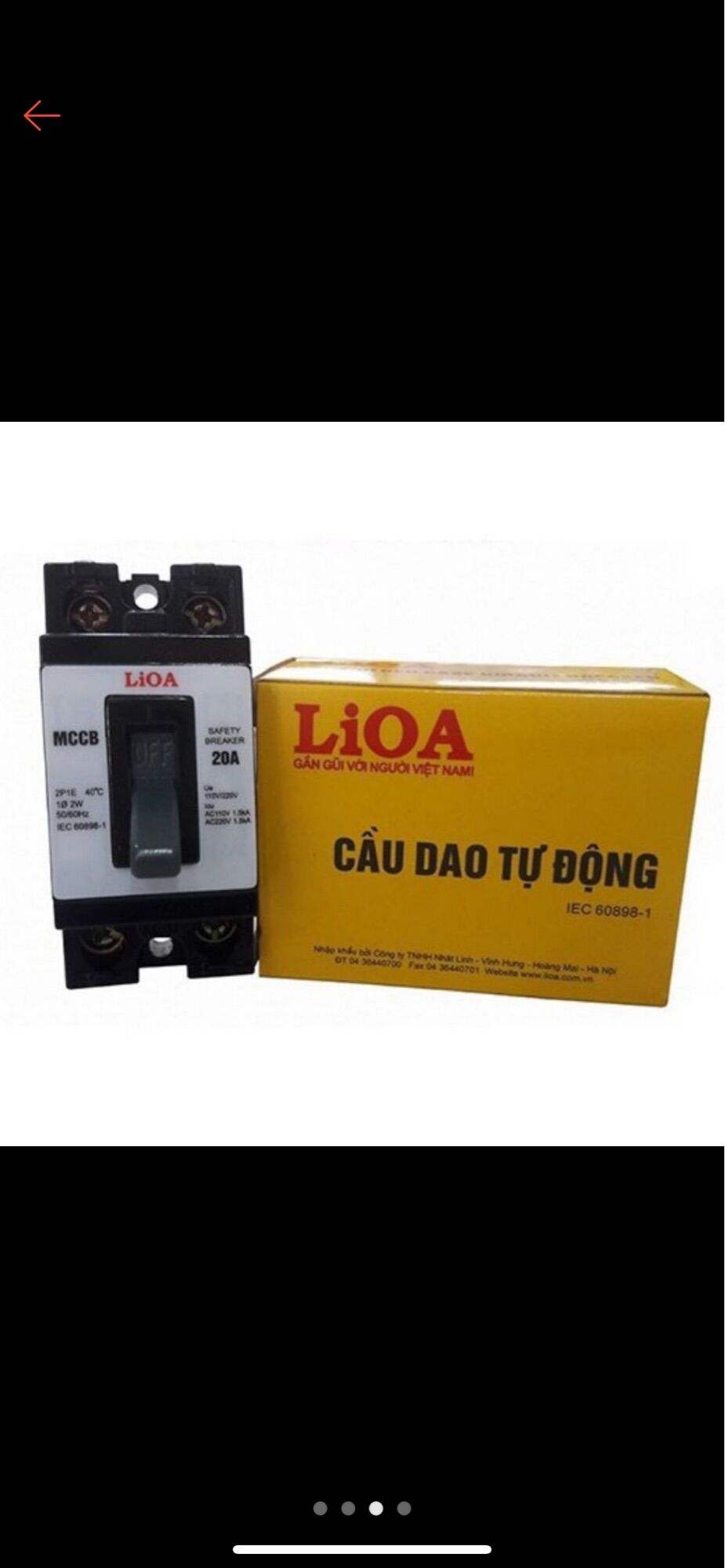 cầu dao tự động attomat át đen lioa 20A,25A,30A,40A