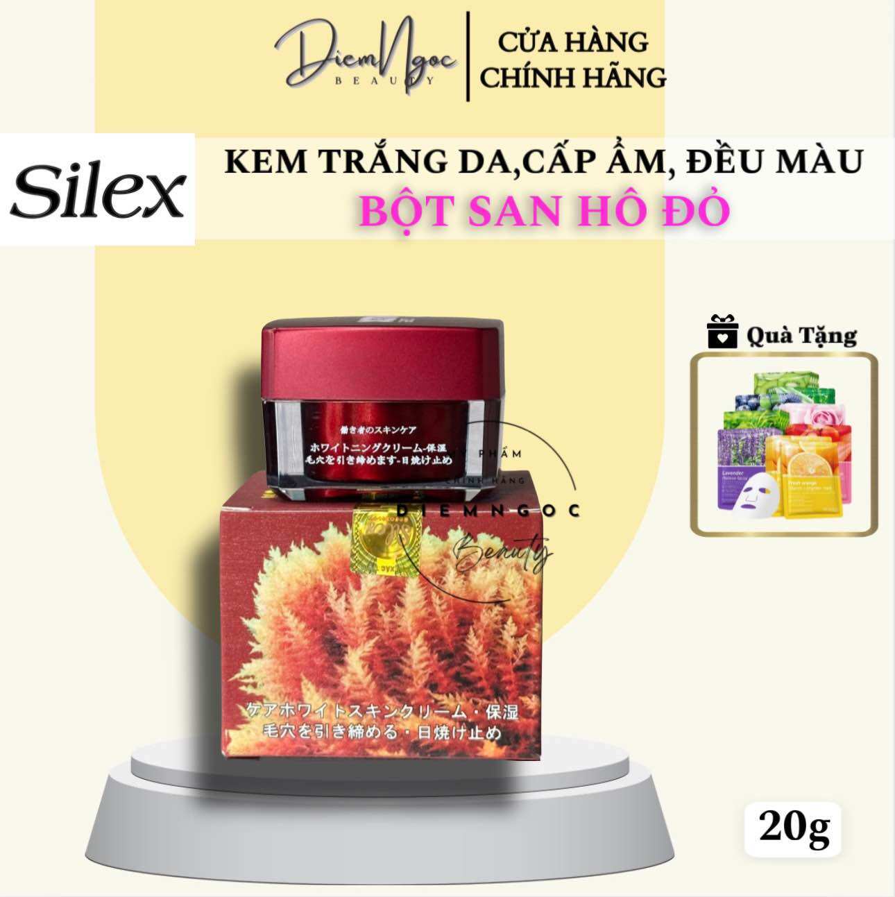Kem silex care nhật bột san hô đỏ giúp dưỡng da, mờ nám tàn nhang 20g