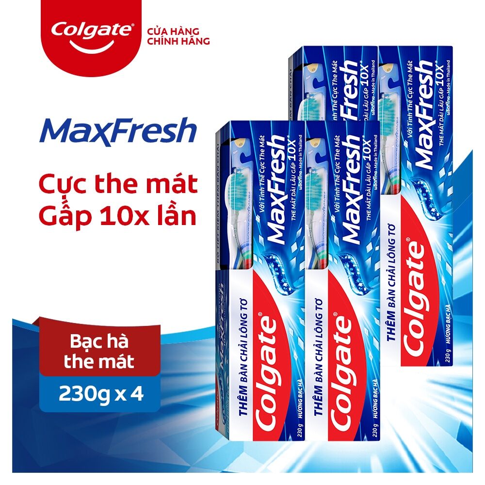 Kem đánh răng Colgate Max Fresh bạc hà tuýp lớn 225gr, kèm bàn chải