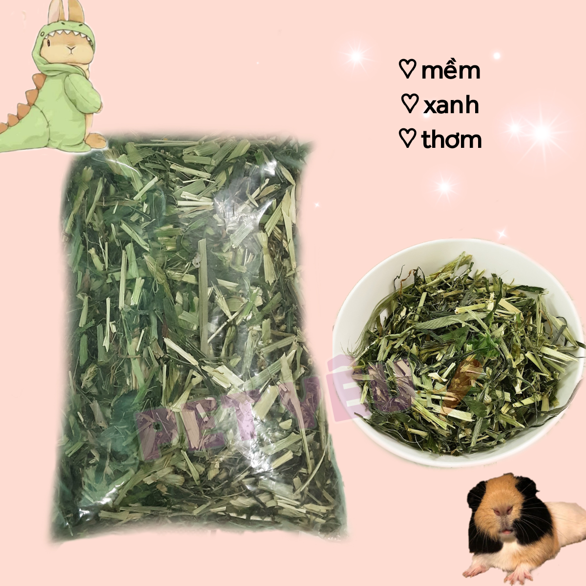 Cỏ lúa mạch (100Gr) ❤️FREESHIP❤️ thức ăn thỏ bọ chinchilla chuột lang