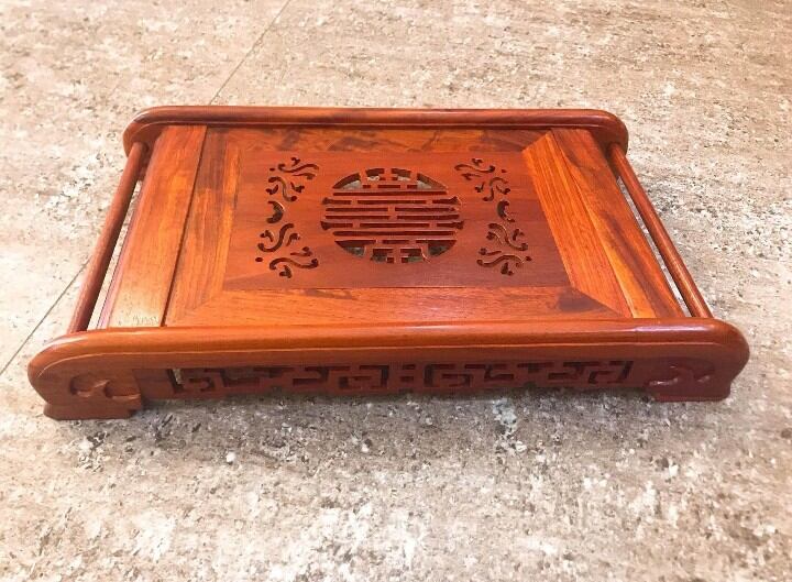 Khay trà cuốn thư gỗ hương