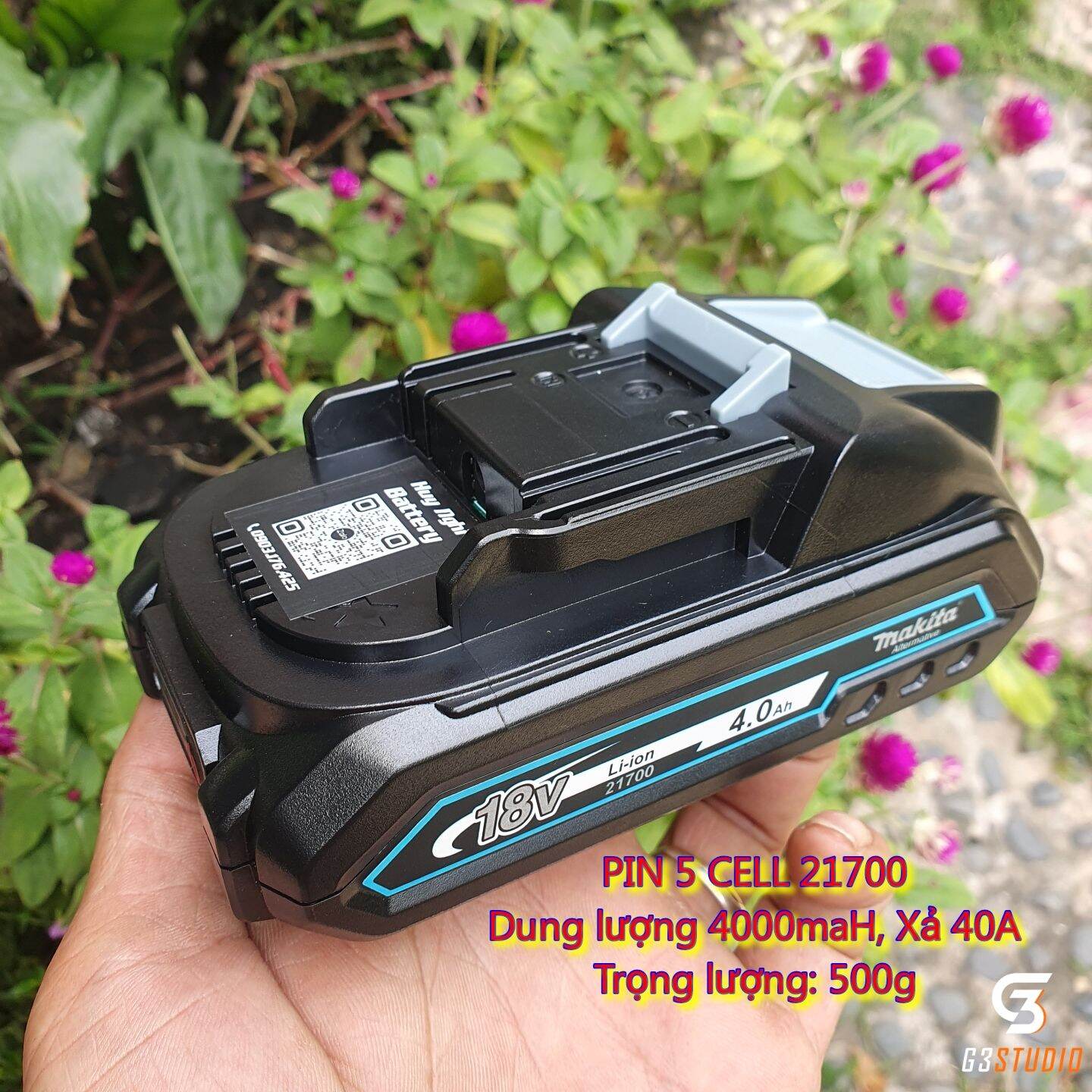 Pin Đóng (21700 Samsung 40T) Makita 18-21vol - Nhận Sạc Adapter