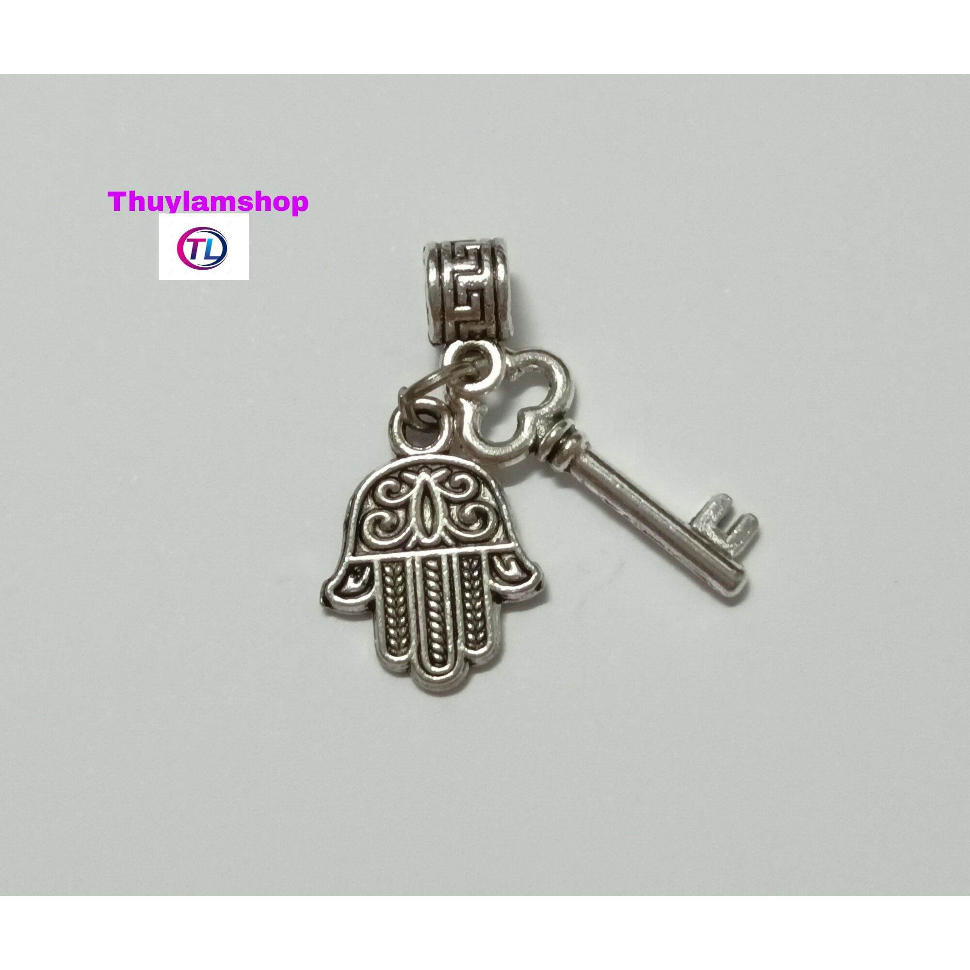 Charm Chìa Khóa Thành Công bạc thái ống lùa chặn làm vòng