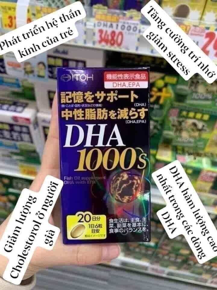 THUỐC BỔ NÃO BỔ MẮT DHA 1000S NHẬT BẢN  mua tại st đủ chíp từ