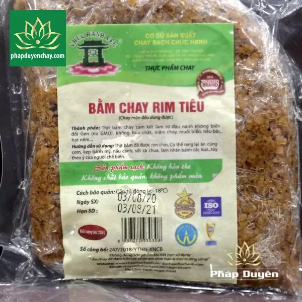 Thực phẩm chay thịt bằm chay rim tiêu chúc hạnh, gói 200g