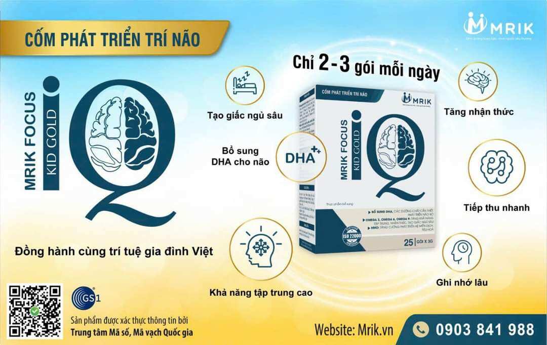 Cốm phát triển trí não Mrik Focus IQ Kid Gold