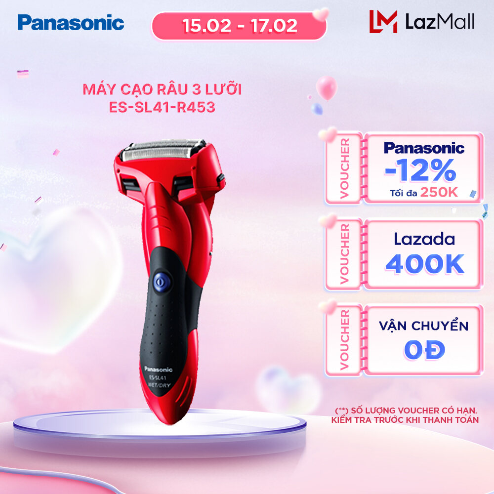 Máy Cạo Râu 3 Lưỡi Panasonic ES-SL41-S453/ES-SL41-R453 - Lưỡi Cắt Hình Cung An Toàn Cho Da - Thiết Kế Hiện Đại – Bộ Sạc Điện Nhanh - Bảo Hành Chính Hãng 12 tháng