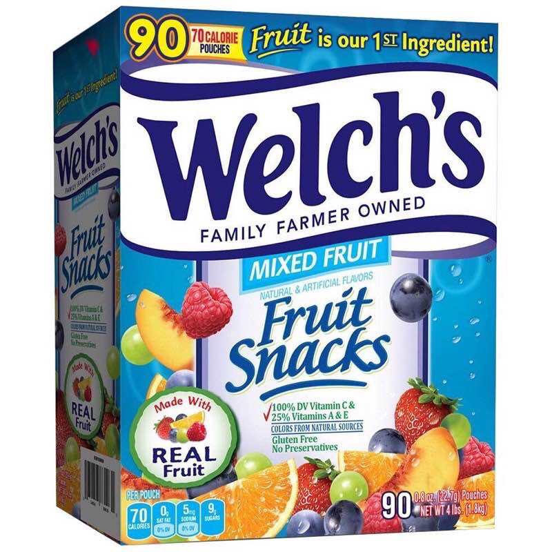 Mỹ 5 2024  Hộp Kẹo Dẻo Trái Cây Welch s Fruit Snacks 90 Gói hương trái cây