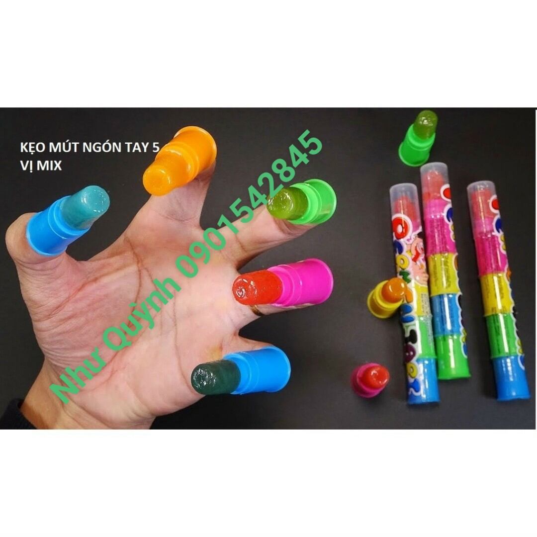 5 cây kẹo 🍭 mút trái cây hình móng tay