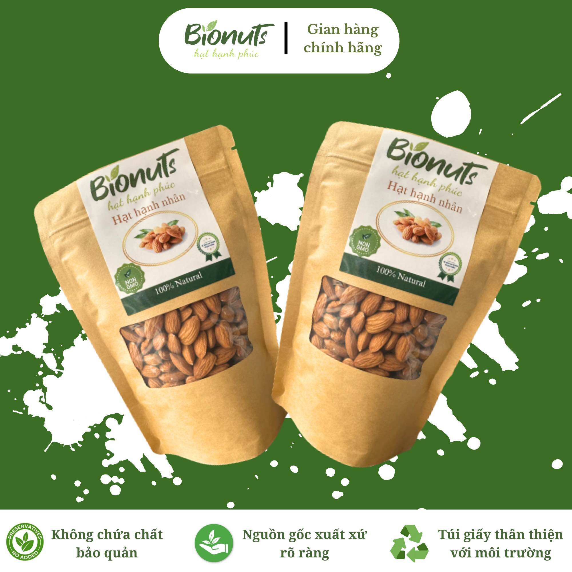 Hạnh nhân bionuts chưa rang 200g
