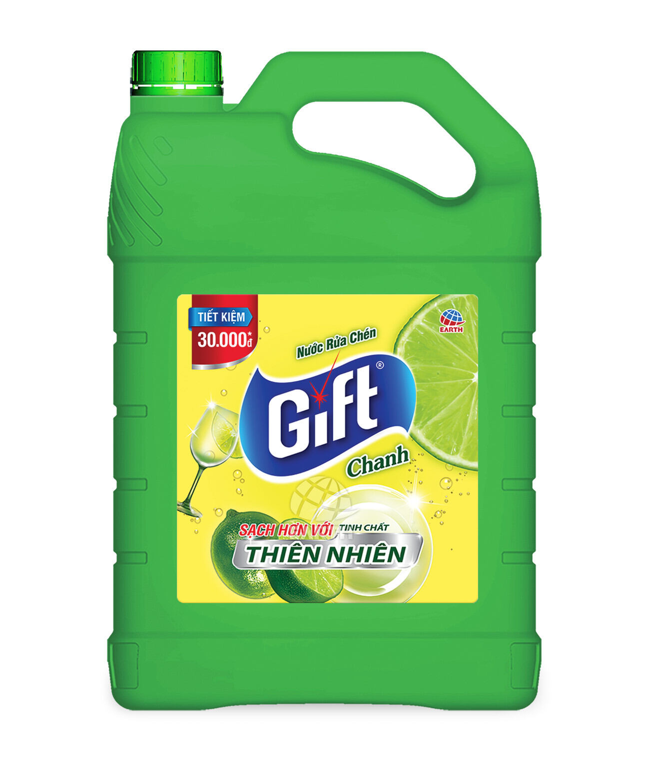 nước rửa chén GIFT can 3kg8 và chai 800g