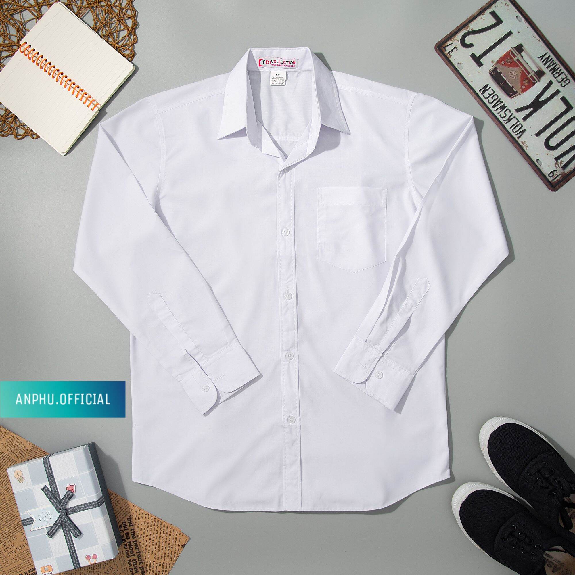 Áo sơ mi trắng học sinh nam tay dài, nữ tay dài hàng đẹp đồng phục học sinh dài tay , đồ đi học cấp 2, cấp 3 sơ mi học sinh, đồng phục học sinh, đồ đi học